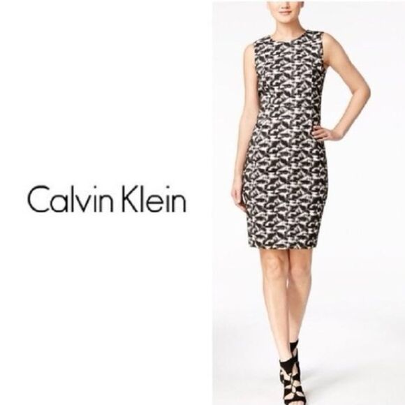 Calvin Klein Dresses & Skirts - Calvin Klein Elegant Black and White Patterned Dress size 12